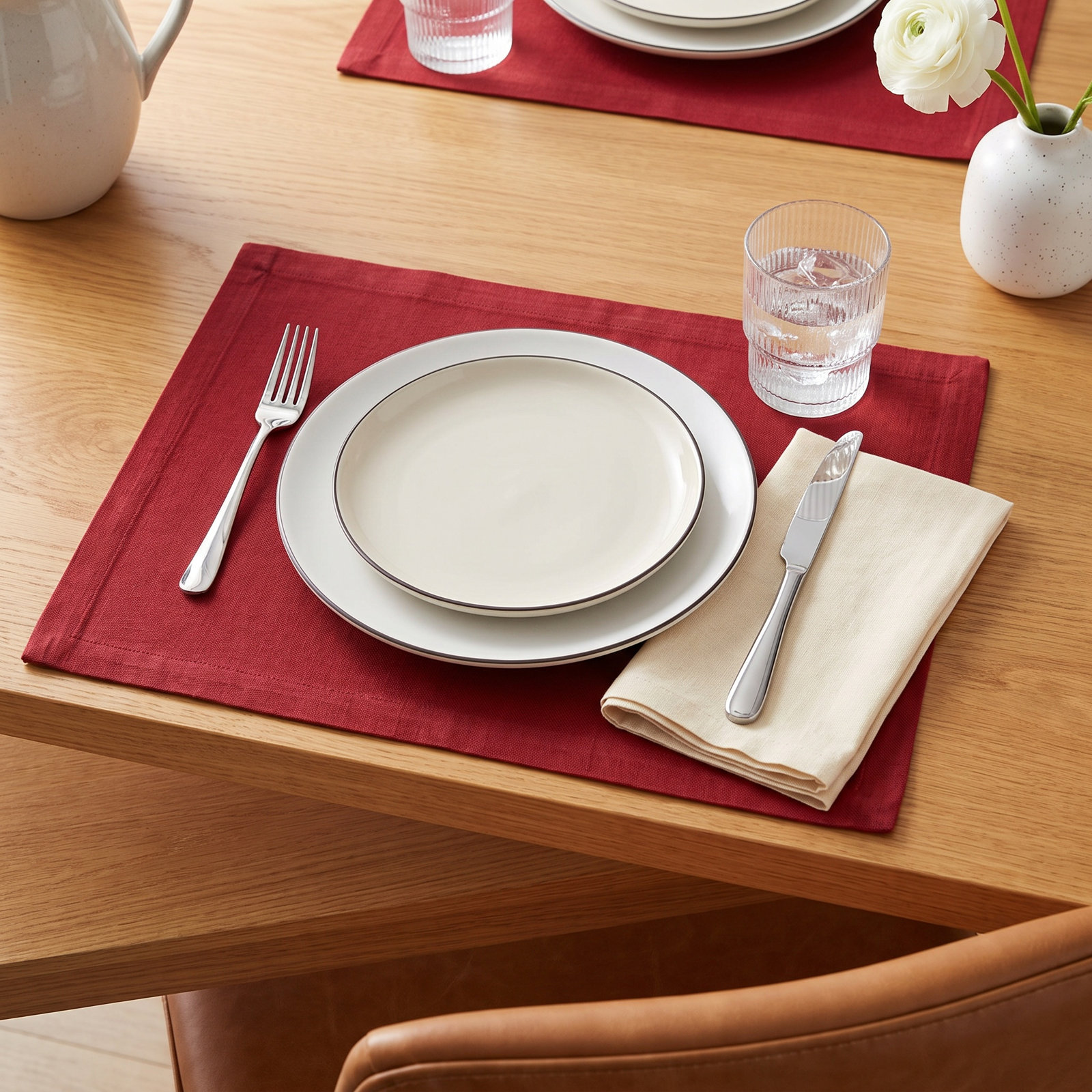 Drian Cotton Placemat, Red