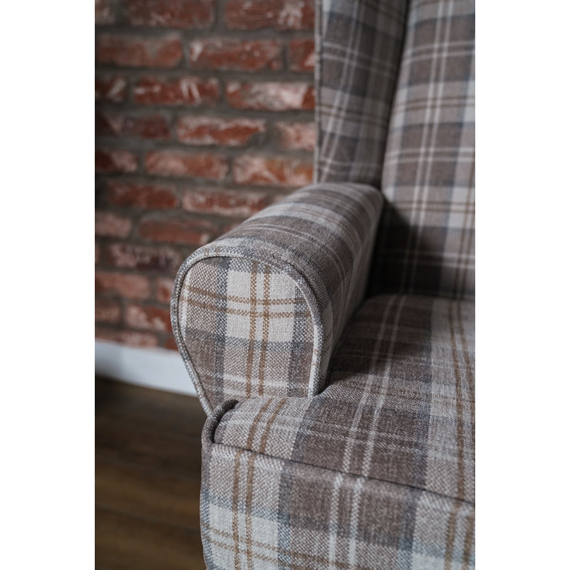 Bartee Wingback Chair, Brown/White