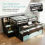 Lit mezzanine avec bureau coulissant et lit gigogne simple, tiroirs et marches-57784044-57784045