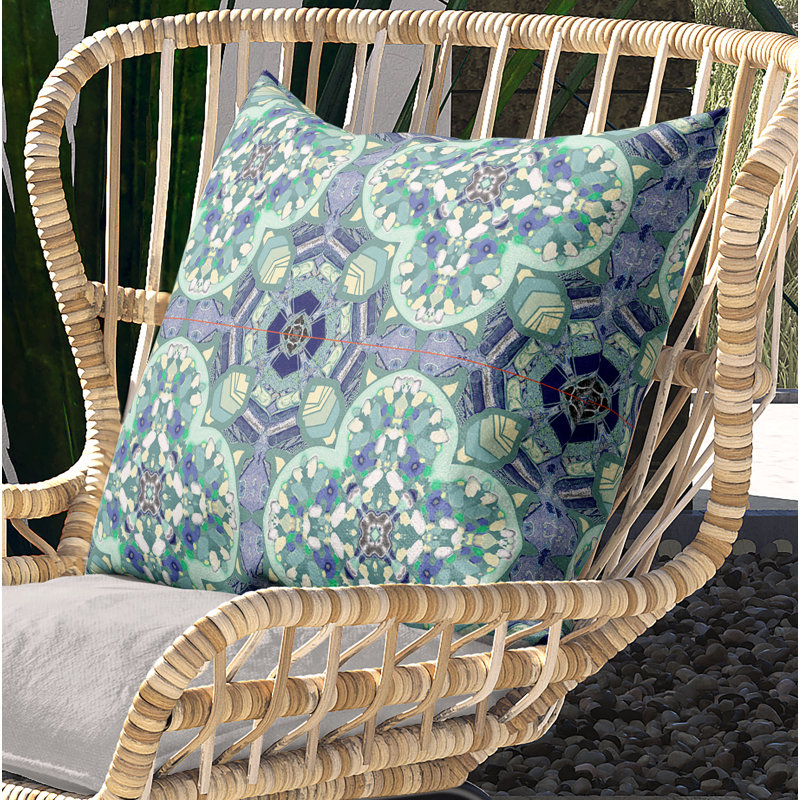 Housse de coussin carré et insert, 20 po X 20 po, Turquoise clair / bleu
