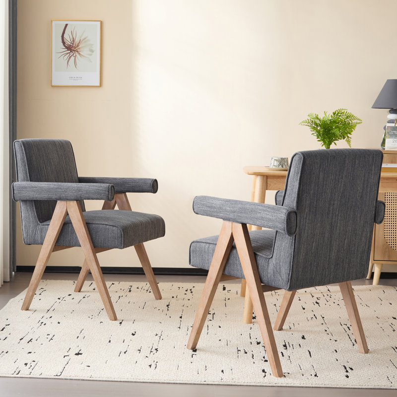 Fauteuil de salle à manger rembourré, Gris anthracite