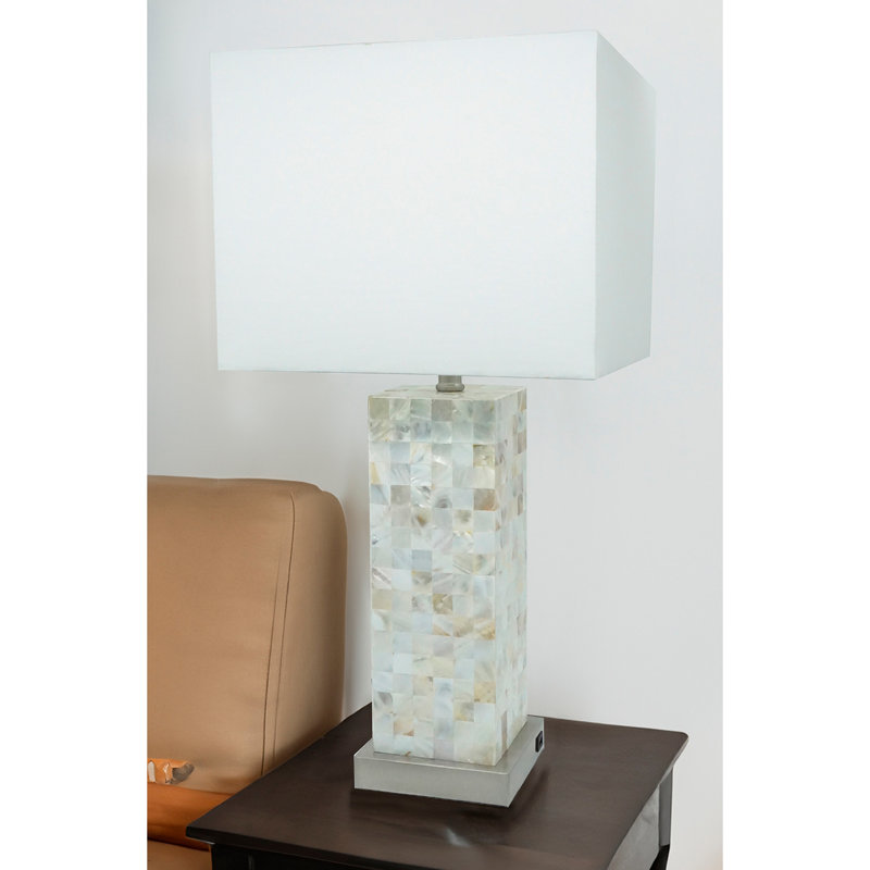 Lampe de table moderne à finition mosaïque 2 pièces à motif mosaïque doux et diffus (ampoule non incluse)