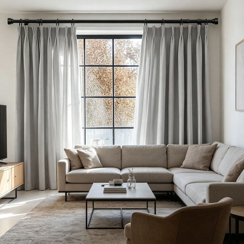 Tringle à rideaux robuste réglable de 66 po à 120 po 1 po avec fleurons décoratifs, utilisation dans plusieurs pièces, Brun