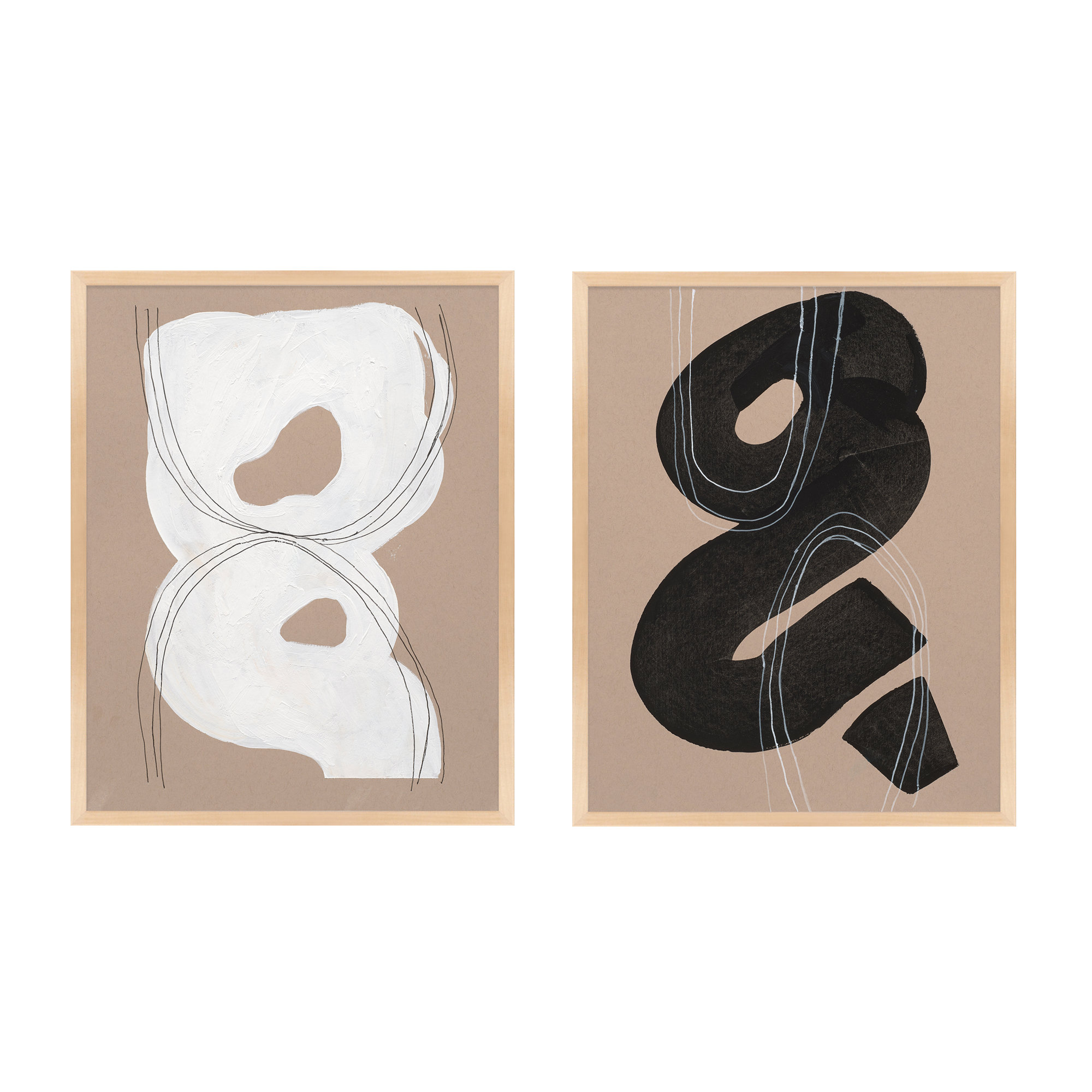Free Form 5&9. Set Of 2 by Andrea Stokes, Maple Wood, 50" H x 40" W x 1.25" D