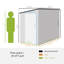 4 Ft. W X 7.7 Ft. D Metal Storage Shed, Lean-To Design With Lockable Door & 2 Air Vents For Backyard, Garden, Lawn, White (30 Sq. Ft.)-118102817