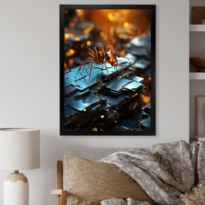 Digital Antics Pixelated Ant sur toile