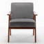 Chaise d'appoint avec revêtement en velours et structure en bois massif, mobilier de salon classique de style Mid-Century moderne pour sièges supplémentaires-41996909