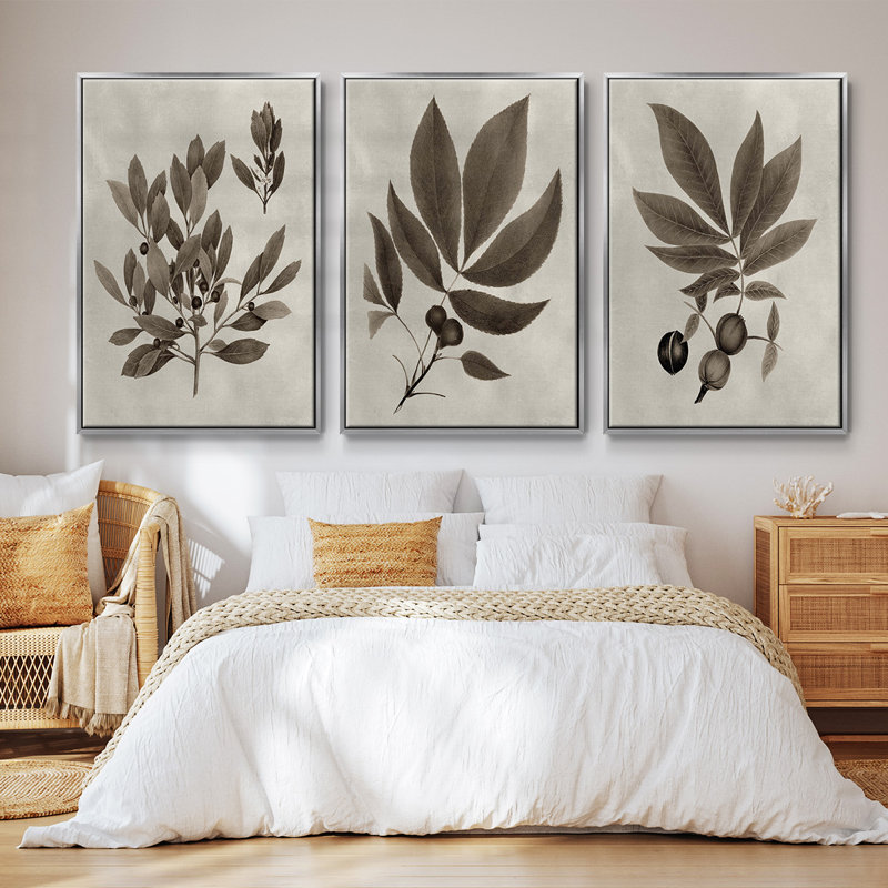 Arbor Speciment IV - ensemble de 3 reproductions de photos sur toile, Argent, H 36 po x l 72 po