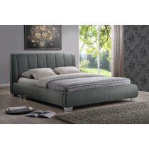 Everly Quinn King Size Upholstered Platform Bed with Oversized