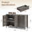 Fluted Storage Cabinet 2 Door with Drawer & Adjustable Shelf-482832036