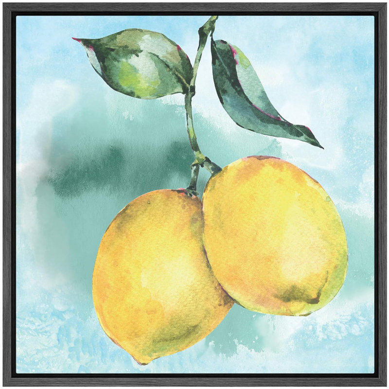 Aquarelle, éclaboussure, citronnier, fruit, nourriture, illustrations, réalisme, rustique, impression sur toile