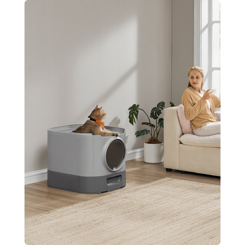 54x42.8x40cm Plastic Litter Box Enclosure, Dove Grey
