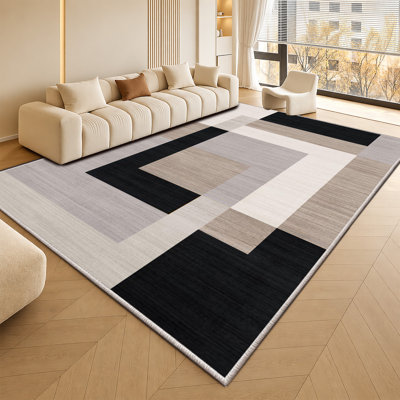 Aspire Homeware Neutral Geometric Area Rug Modern Indoor Carpet