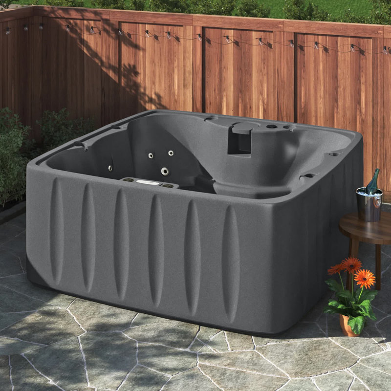 AquaRest Discover AR600 Standard 6-Person 29-Jet Plug & Play Hot Tub with Ozonator and Friction Heating, Graystone, 240gal