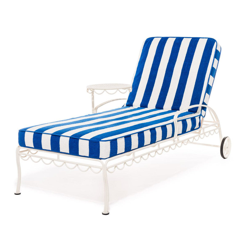 Lounger Towel, Crew Mediterranean Blue Stripe