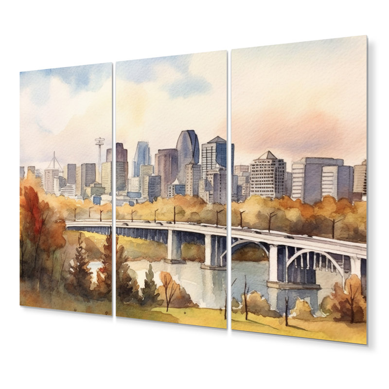 Edmonton Landscape Cities & Countries Wall Decor on Metal