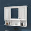 Armoire murale de salle de bain 35 po x 28 po avec miroir, armoire à pharmacie à trois portes et tablettes ouvertes-1719377168