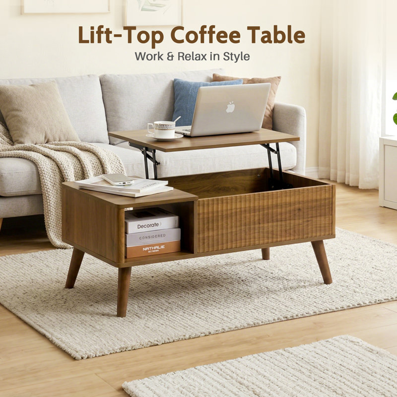 Lift Top Four Leg Coffee Table with Storage
