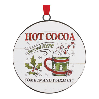 Melrose International Metal Cookies And Cocoa Disc Ornament (set Of 12) In White;green;red