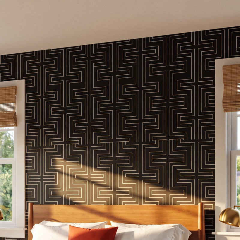 Rouleau de papier peint autocollant L 10 pi x l 24 po Halsted Lake, Onyx, Peler et coller, Autocollant