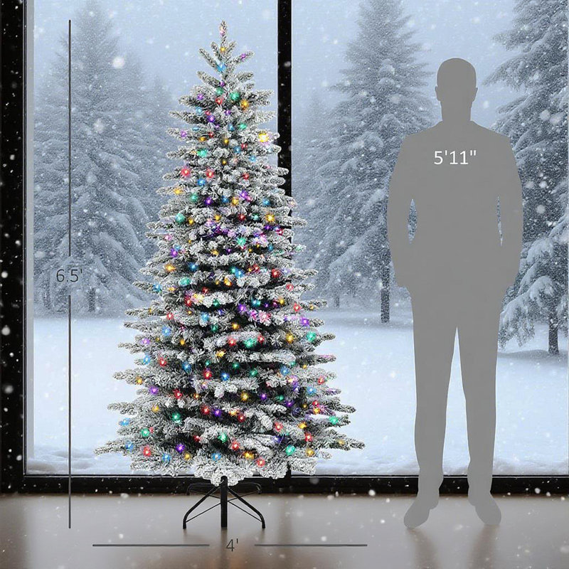 Arbre de Noël artificiel enneigé 6,5 pi