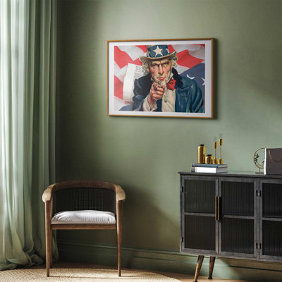 Framed Poster - Uncle Sam and flag