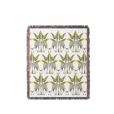 Kossy Giraffe Cotton Blend Blanket Throw