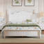 Structure de lit plateforme en bois, lit plateforme de style rétro avec support en lattes de bois-93603264-77748375