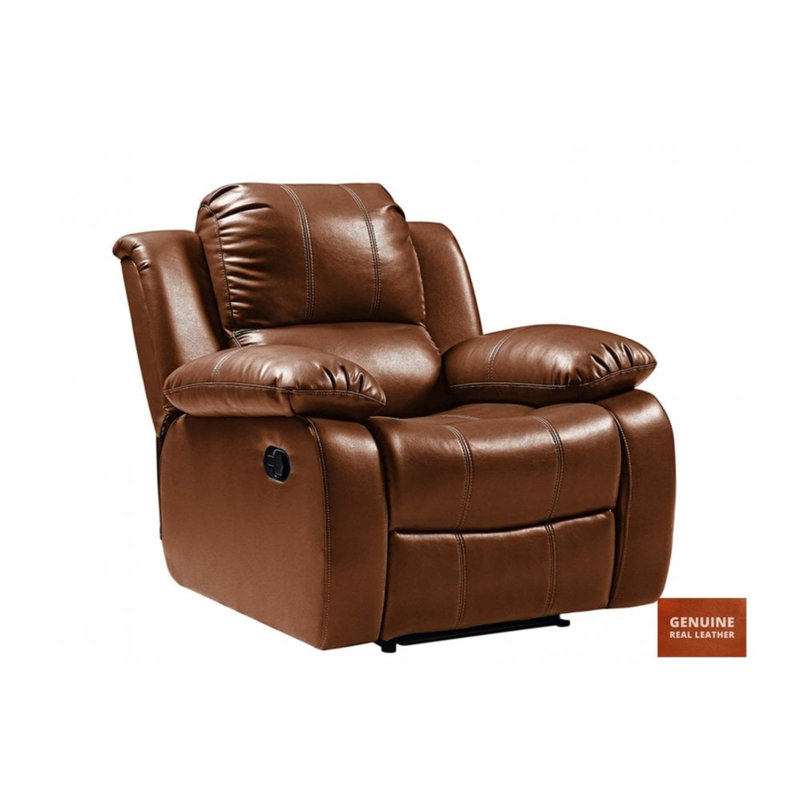 Arberie 102cm Wide Leather Match Standard Recliner, Tan