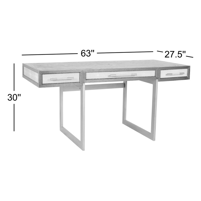 Desk, Gray/Gold