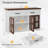 Sideboard Buffet Cabinet With Storage 53.1" Modern Cabinet Glass Door Buffet Table