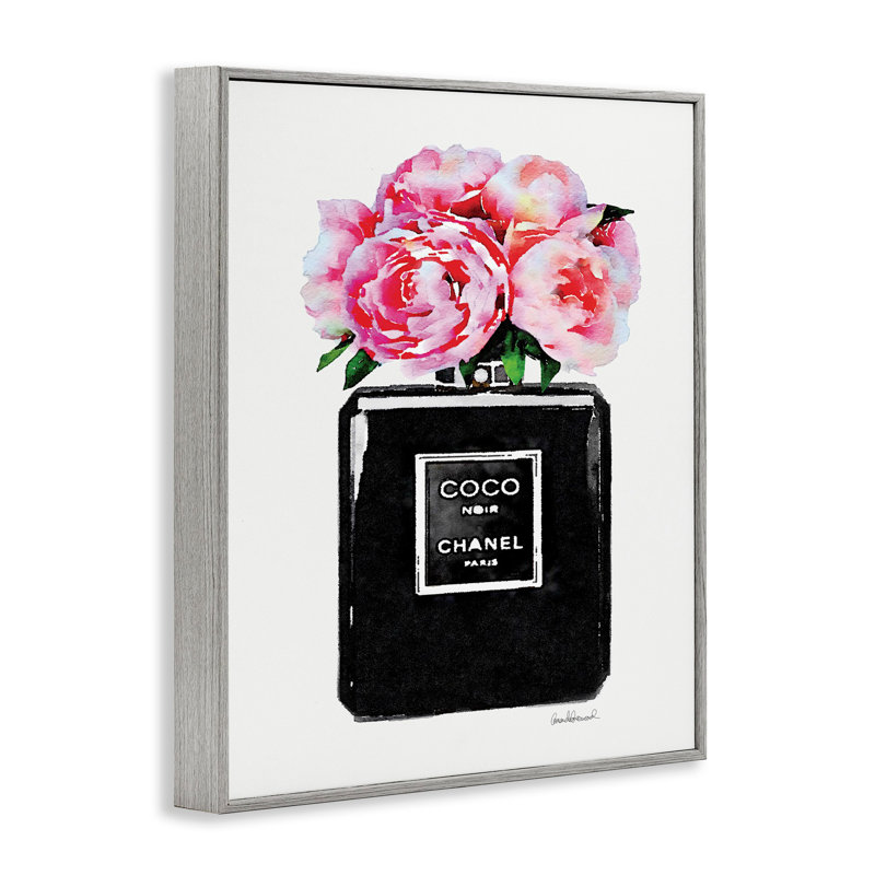 «Perfume Bottle Flower Peony», impression, H 30 po x l 24 po, Estampe numérique Farmhouse