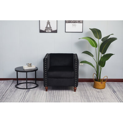 Fauteuil capitonné en velours l 28 po Memphis
