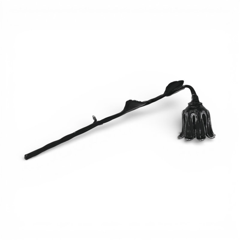 Ladona Cast Iron Flower Candle Snuffer, Black