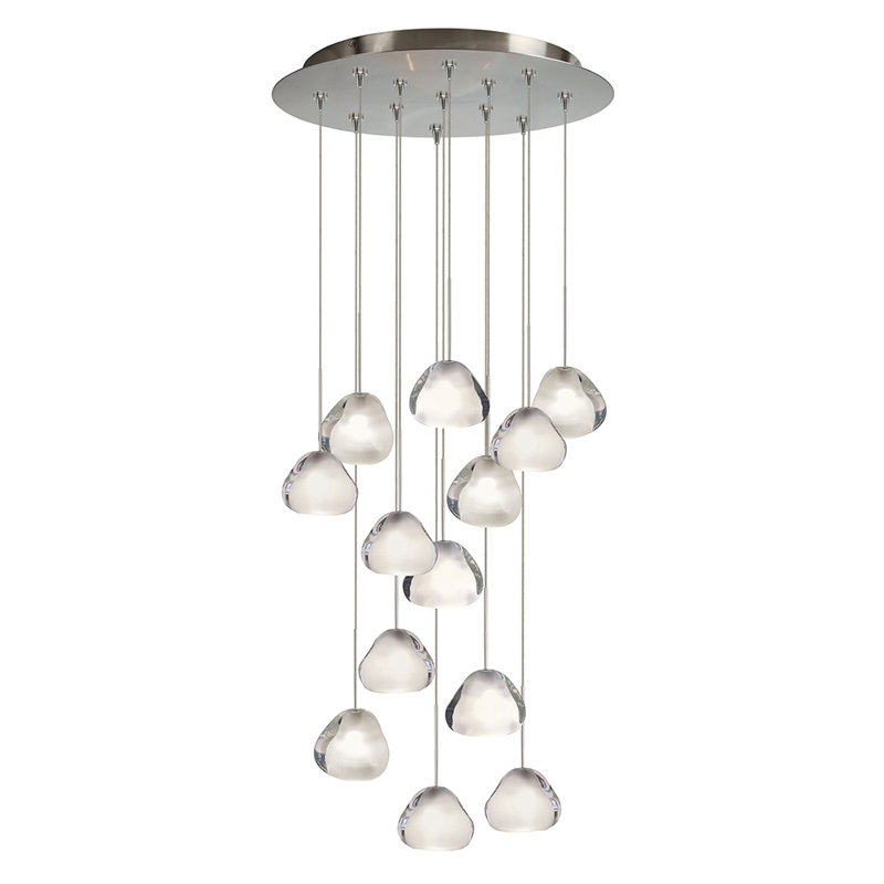 Blob II 13 - Light Satin Nickel Cluster Pendant