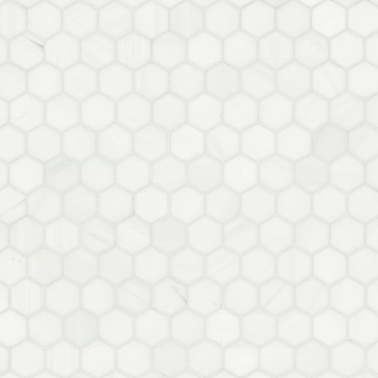 Bianco Dolomite 2" x 2" Marble Mosaic Tile in White