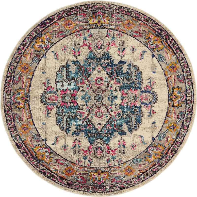Alfreda Oriental Indoor Rug, Round 6'