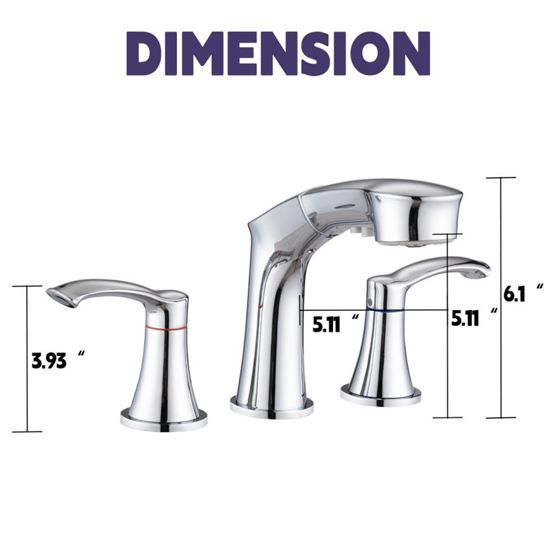 Robinet de lavabo de salle de bain escamotable, robinet d'évier de salle de bain à 2 poignées, Chrome