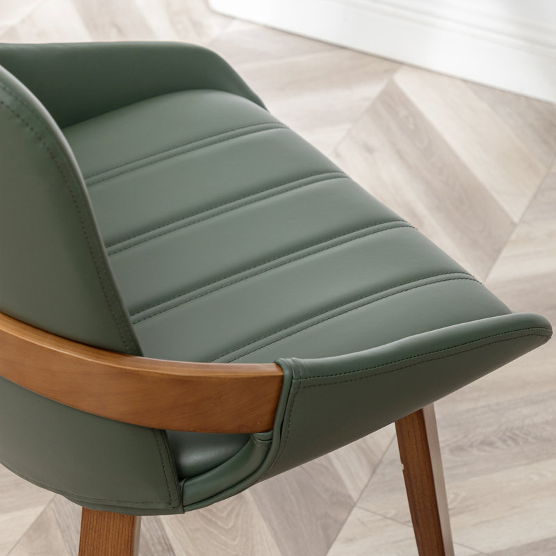 Chaise rembourrée en similicuir Kelham , Vert