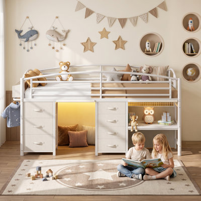 Loft Bed with Built-In Ladder