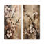 Cerisier en fleurs brun foncé - ensemble de 3 décorations murales en métal cerise-381635573