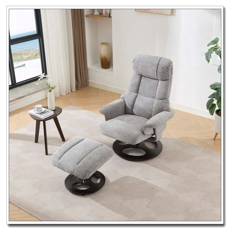 Fauteuil inclinable ergonomique avec repose-pieds, Gris