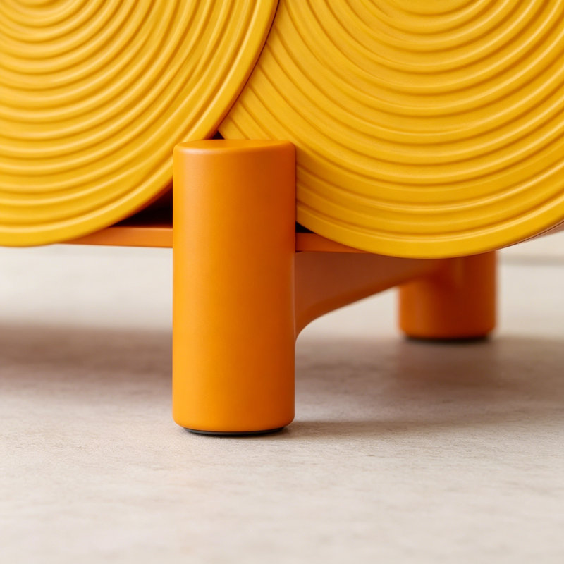 Meuble télé italien minimaliste créatif, Jaune/orange