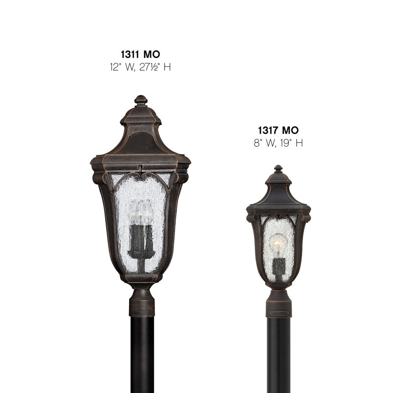 Trafalgar Outdoor 3-Light Lantern Head, Incandescent, Museum Black, No