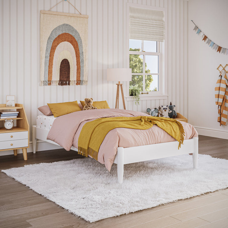 Anitia Mid Century Modern Low Profile Platform Bed Frame