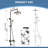 Wall Mount 304 Stainless Steel Rust-free Triple Function Outdoor Shower with Handheld Shower and Footwash Spout-121281517