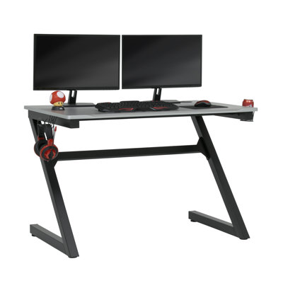 Alika Metal Base Computer Desk with Power Outlet