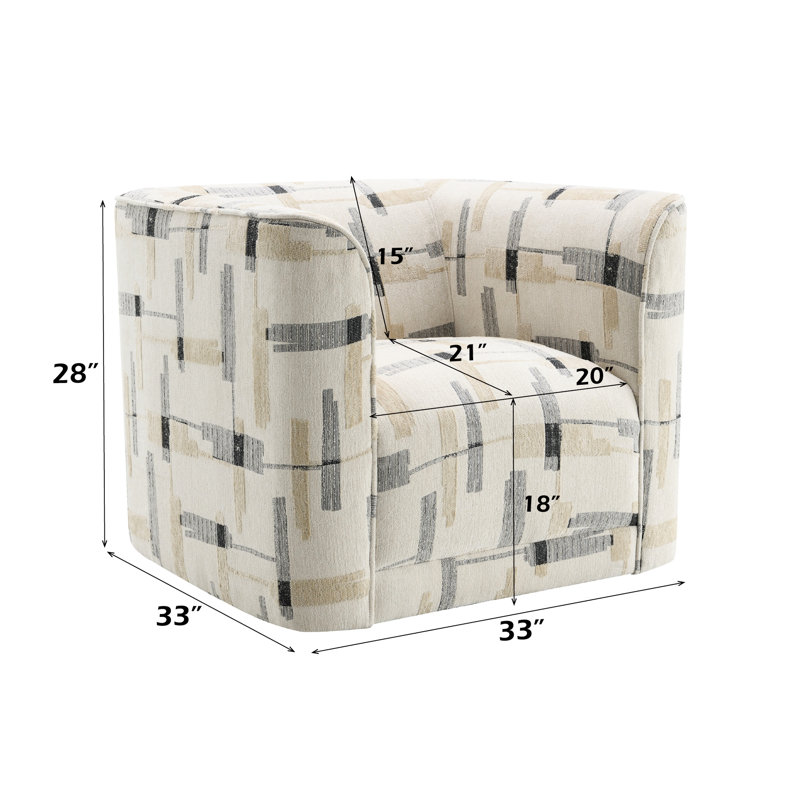 Siège pivotant beige - dossier de 15 po de hauteur et pieds en tissu de 32,85 po de profondeur avec rembourrage en mousse