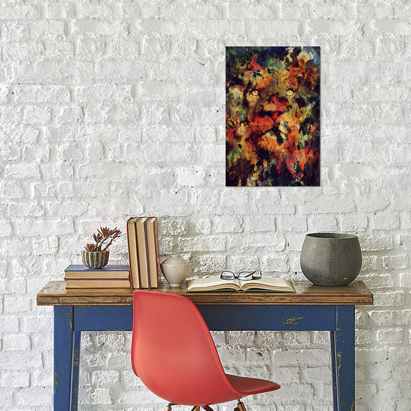Watercolour Lion by Andreas Lie - Print on Canvas, 66.04 cm H x 45.72 cm W x 1.91 cm D, No Frame