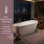 Baignoire autoportante en acrylique 60 po, double rétention de la chaleur, trempage profond, dossier incliné ergonomique, bonde escamotable (blanc brillant)